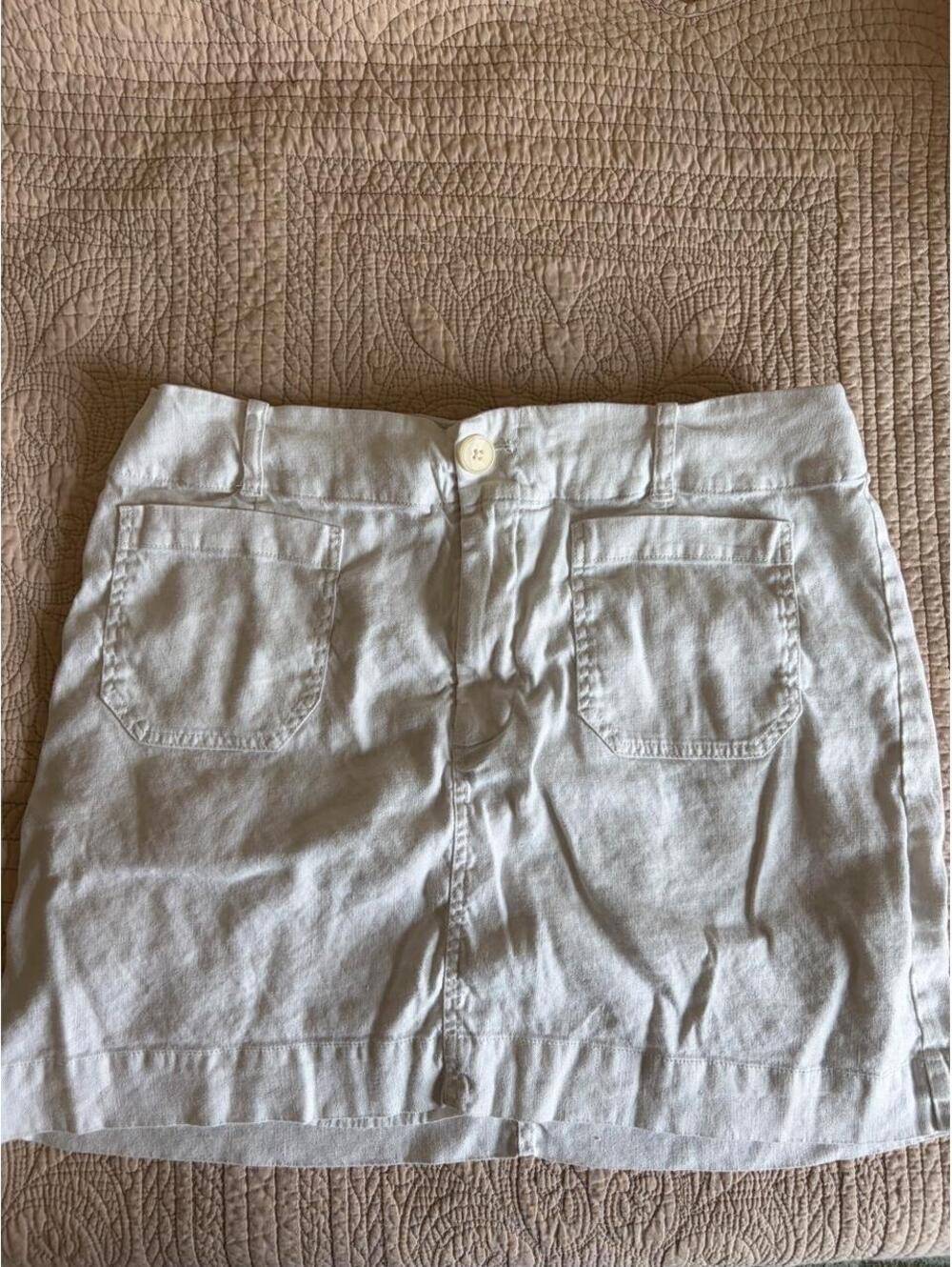 Anthropologie linen mini skirt